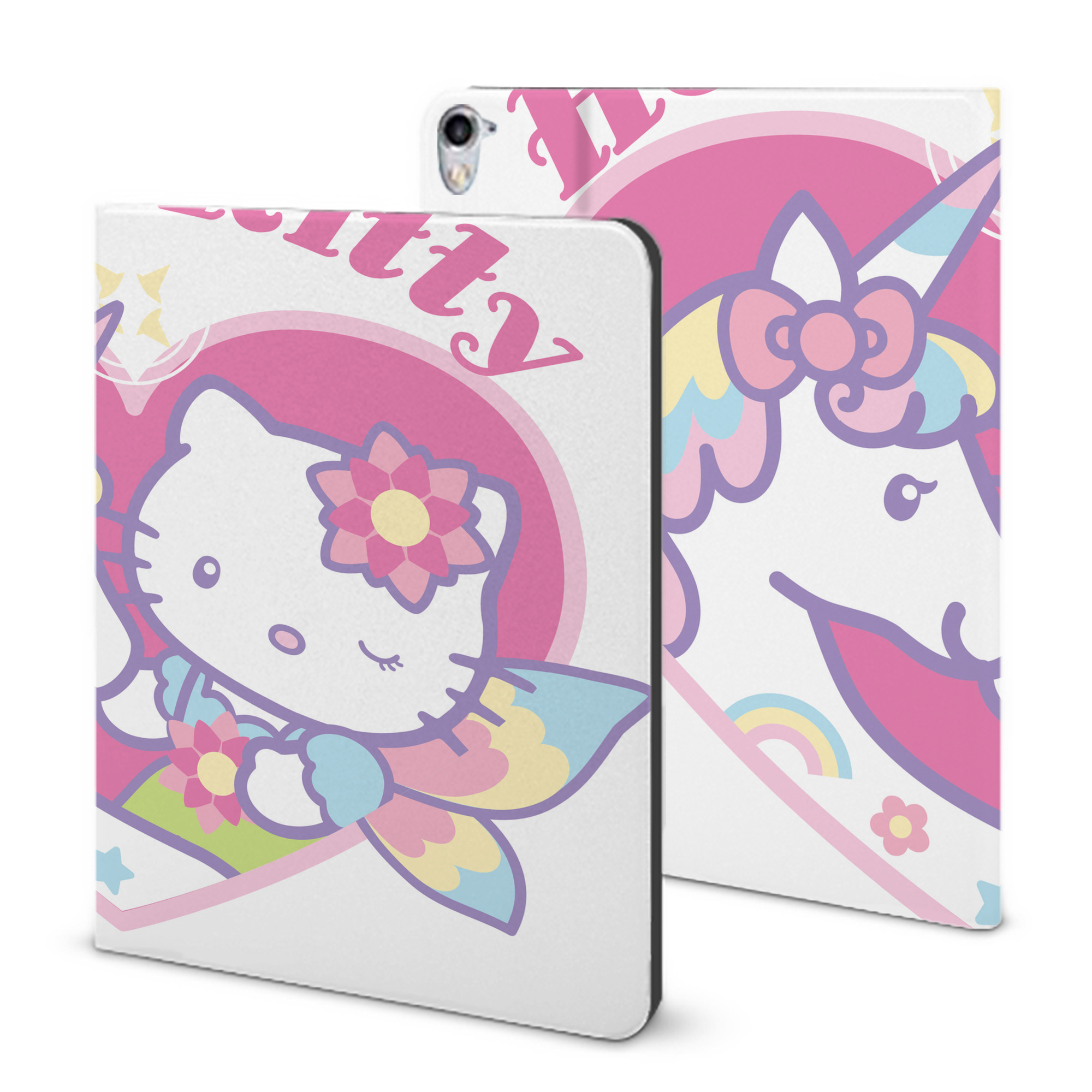 （画像用） Hello Kitty ハローキティ IPad ケース ブック型 PUレザー TPU 耐衝撃 軽量 薄型 ペン収納なし 全面保護 IPad 各モデル対応